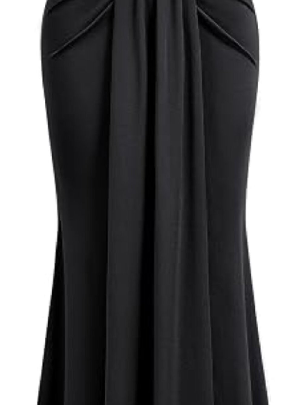 Women's Deep V-Neck Lace Sequin Pleated Evening Formal Dress - Picture 6 of 6